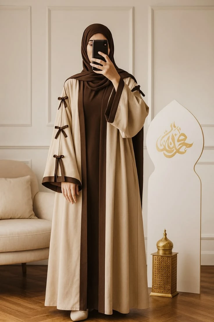 عباية  كلاسيكية بقماش الكريب الفاخر